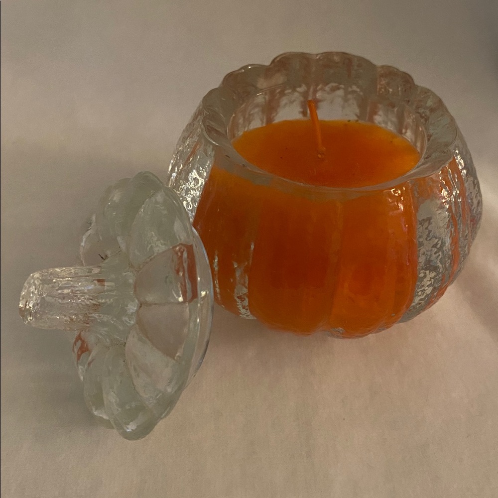Glass Pumpkin Candle